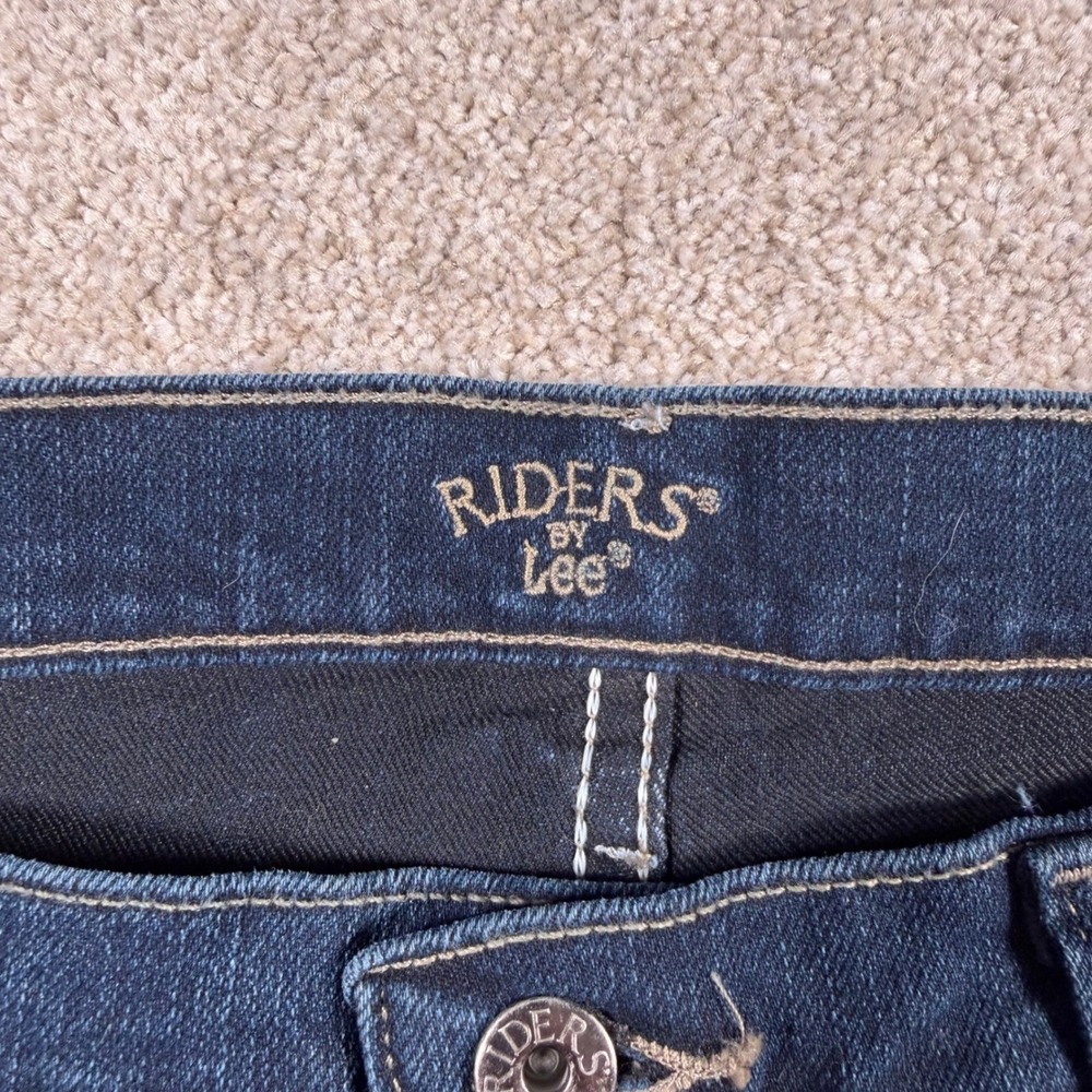 Riders By Lee Straight Leg Jeans Womens 16 Long Dark Wash Slender Stretch NEW - Picture 5 of 11